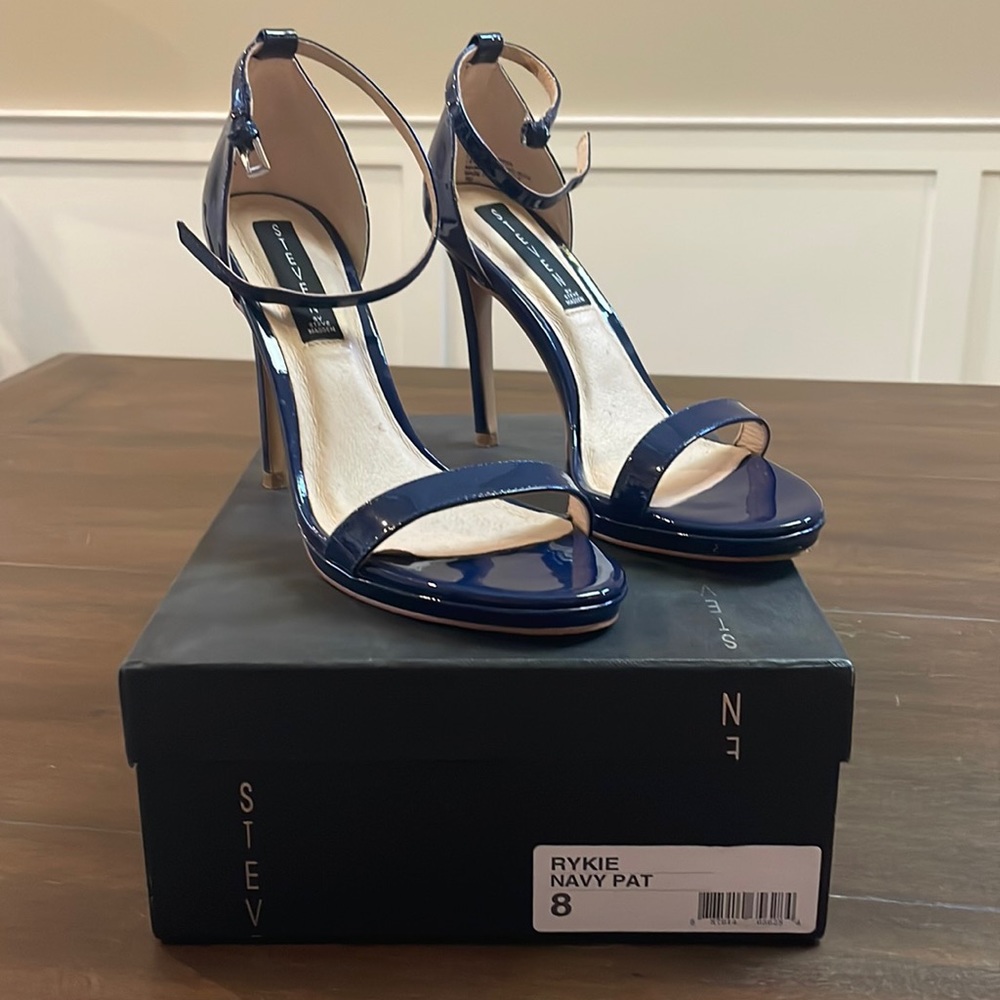 Steven By Steve Madden Navy Blue Patent Sandal